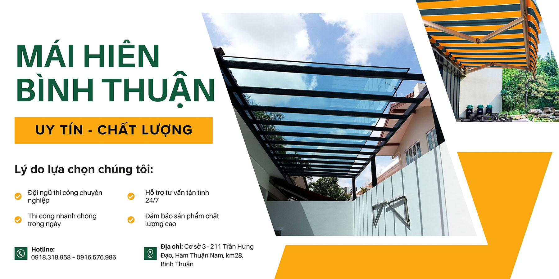 Mái hiên di động quán cà phê